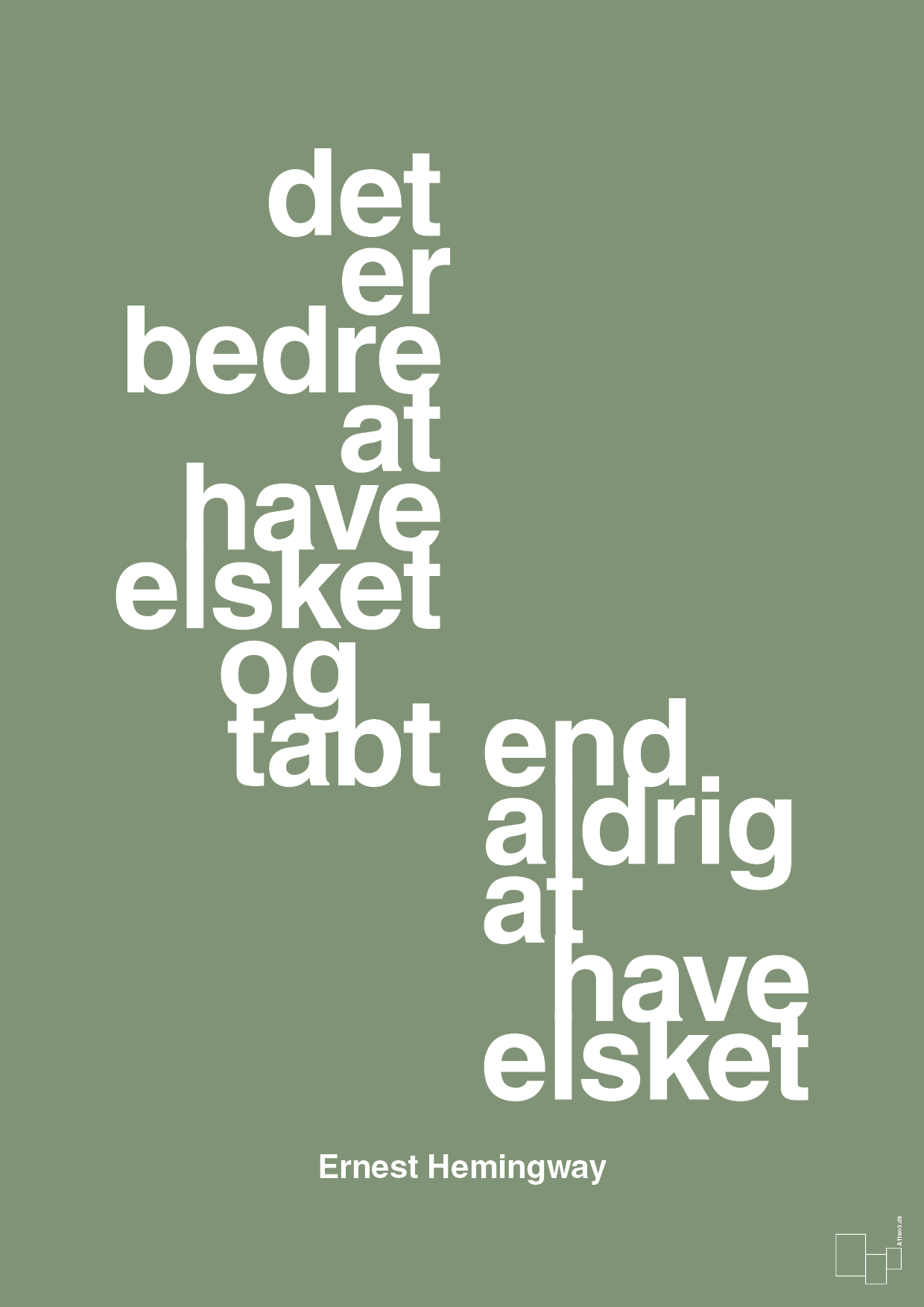 plakat: det er bedre at have elsket og tabt end aldrig at have elsket - jade-Forfatter-A1two3