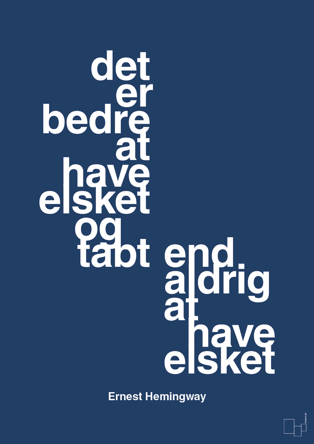 plakat: det er bedre at have elsket og tabt end aldrig at have elsket - lapis blue-Forfatter-A1two3