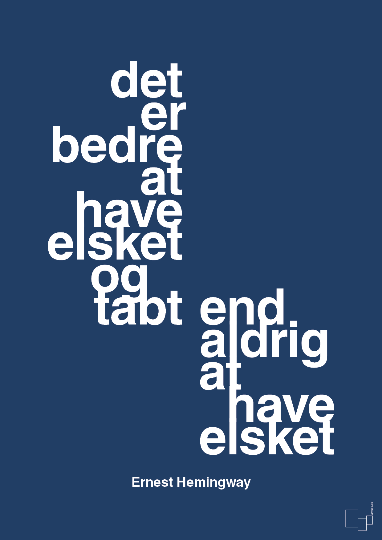 plakat: det er bedre at have elsket og tabt end aldrig at have elsket - lapis blue-Forfatter-A1two3