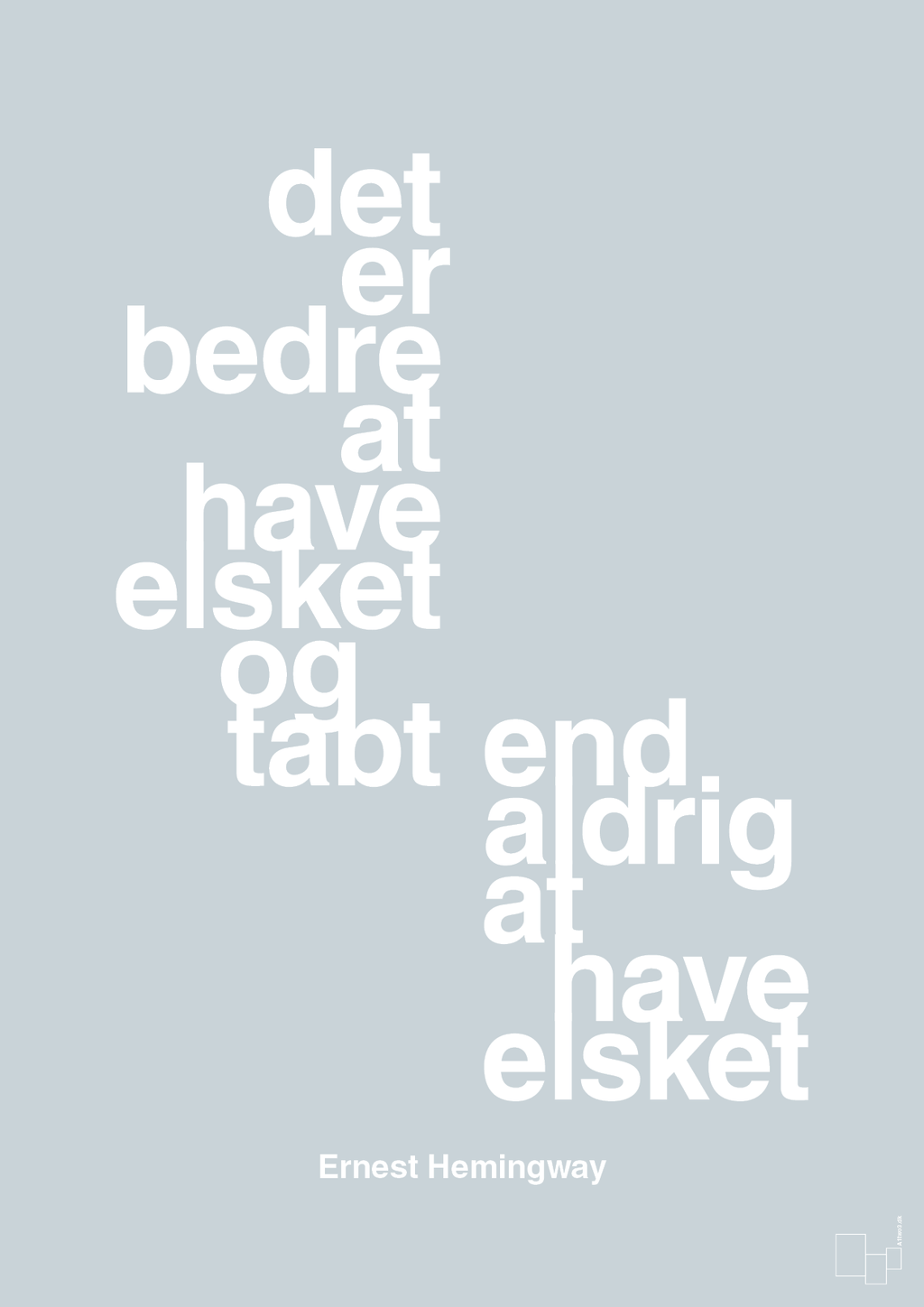 plakat: det er bedre at have elsket og tabt end aldrig at have elsket - light drizzle-Forfatter-A1two3