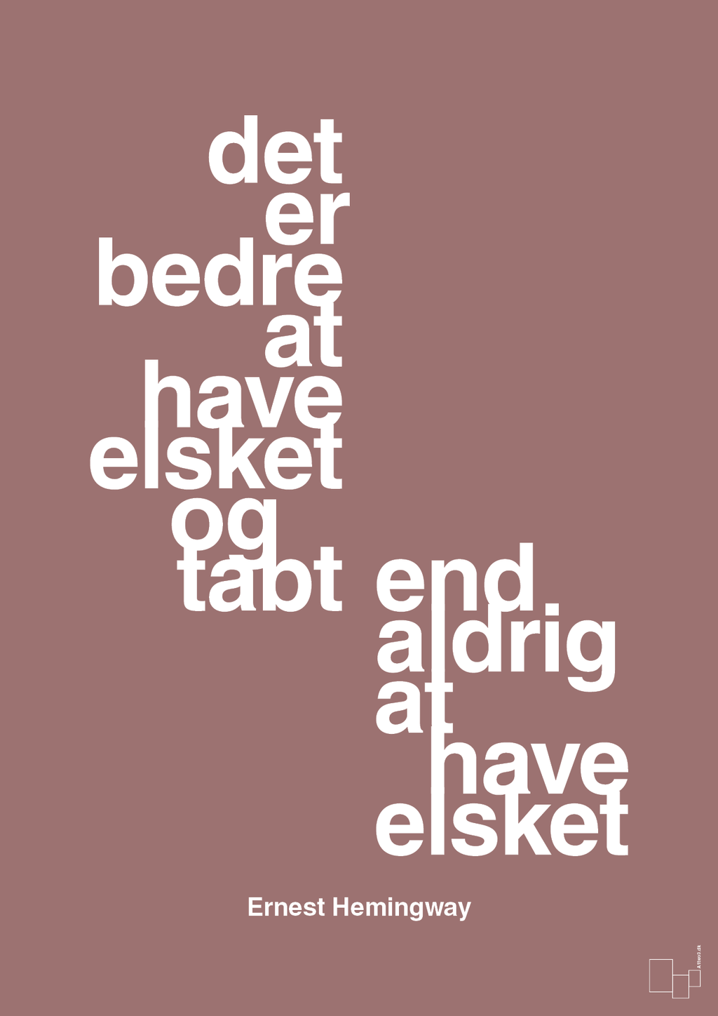 plakat: det er bedre at have elsket og tabt end aldrig at have elsket - plum-Forfatter-A1two3