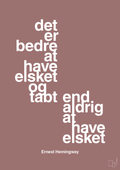 plakat: det er bedre at have elsket og tabt end aldrig at have elsket - plum-Forfatter-A1two3
