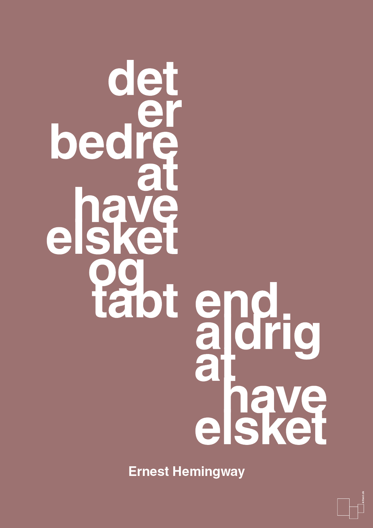 plakat: det er bedre at have elsket og tabt end aldrig at have elsket - plum-Forfatter-A1two3
