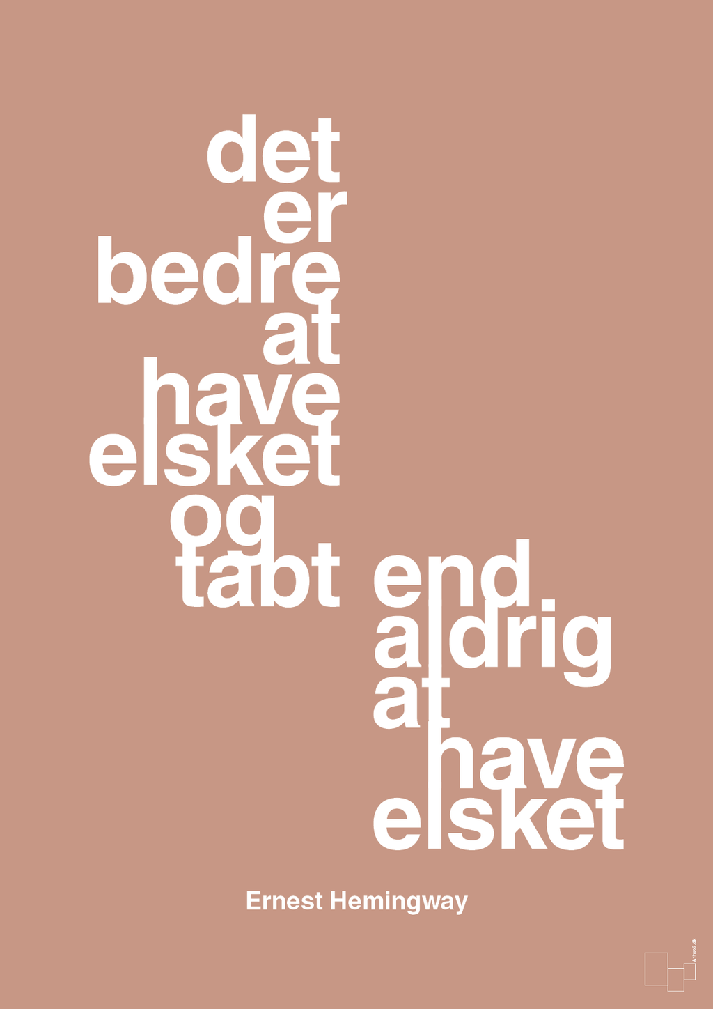 plakat: det er bedre at have elsket og tabt end aldrig at have elsket - powder-Forfatter-A1two3