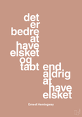 plakat: det er bedre at have elsket og tabt end aldrig at have elsket - powder-Forfatter-A1two3
