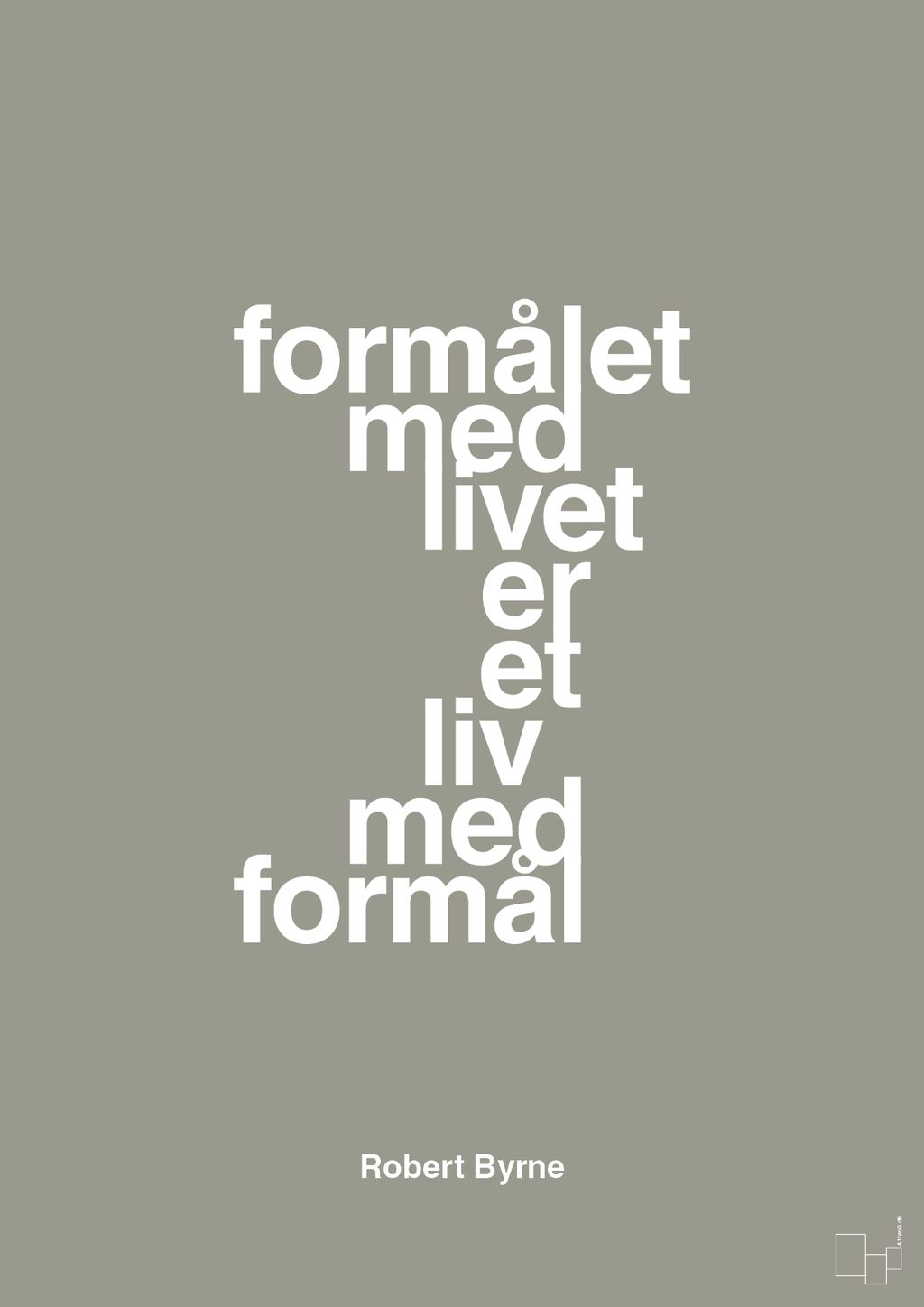 plakat: formålet med livet er et liv med formål - battleship gray-Skakspiller-A1two3