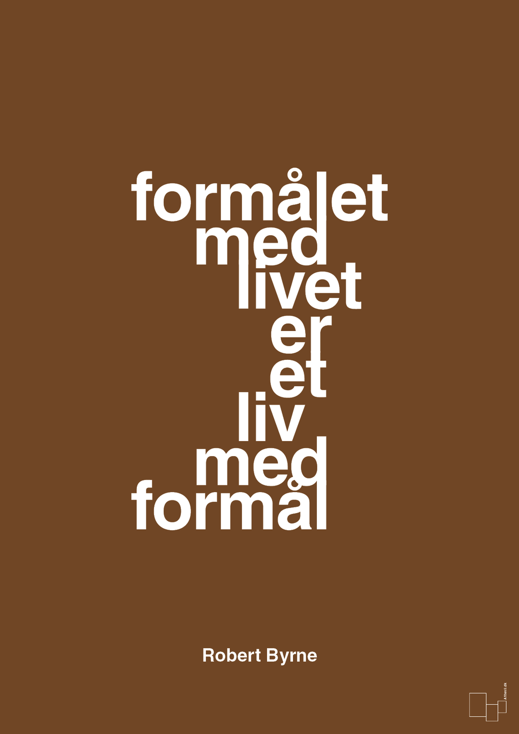 plakat: formålet med livet er et liv med formål - dark brown-Skakspiller-A1two3