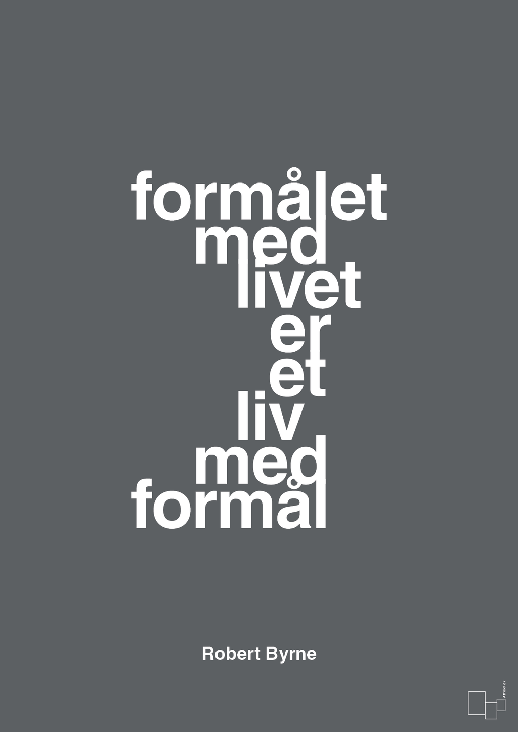 plakat: formålet med livet er et liv med formål - graphic charcoal-Skakspiller-A1two3