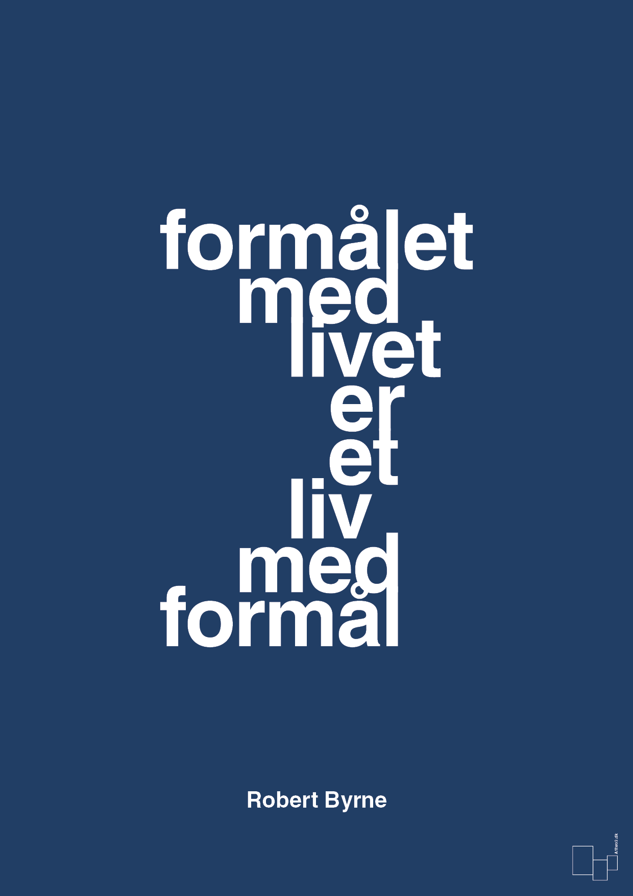 plakat: formålet med livet er et liv med formål - lapis blue-Skakspiller-A1two3