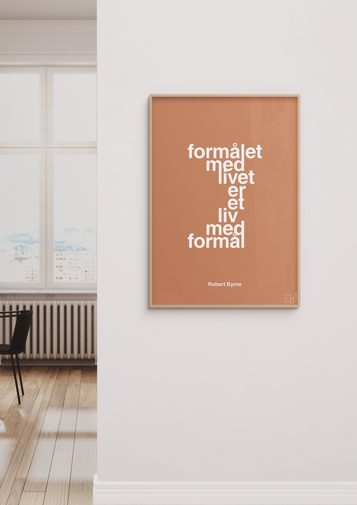 plakat: formålet med livet er et liv med formål - graphic charcoal-Skakspiller-A1two3