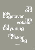 plakat: tre ord tolv bogstaver fire vokaler en betydning jeg elsker dig - battleship gray-Ukendt-A1two3