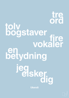 plakat: tre ord tolv bogstaver fire vokaler en betydning jeg elsker dig - heavenly blue-Ukendt-A1two3