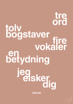 plakat: tre ord tolv bogstaver fire vokaler en betydning jeg elsker dig - powder-Ukendt-A1two3