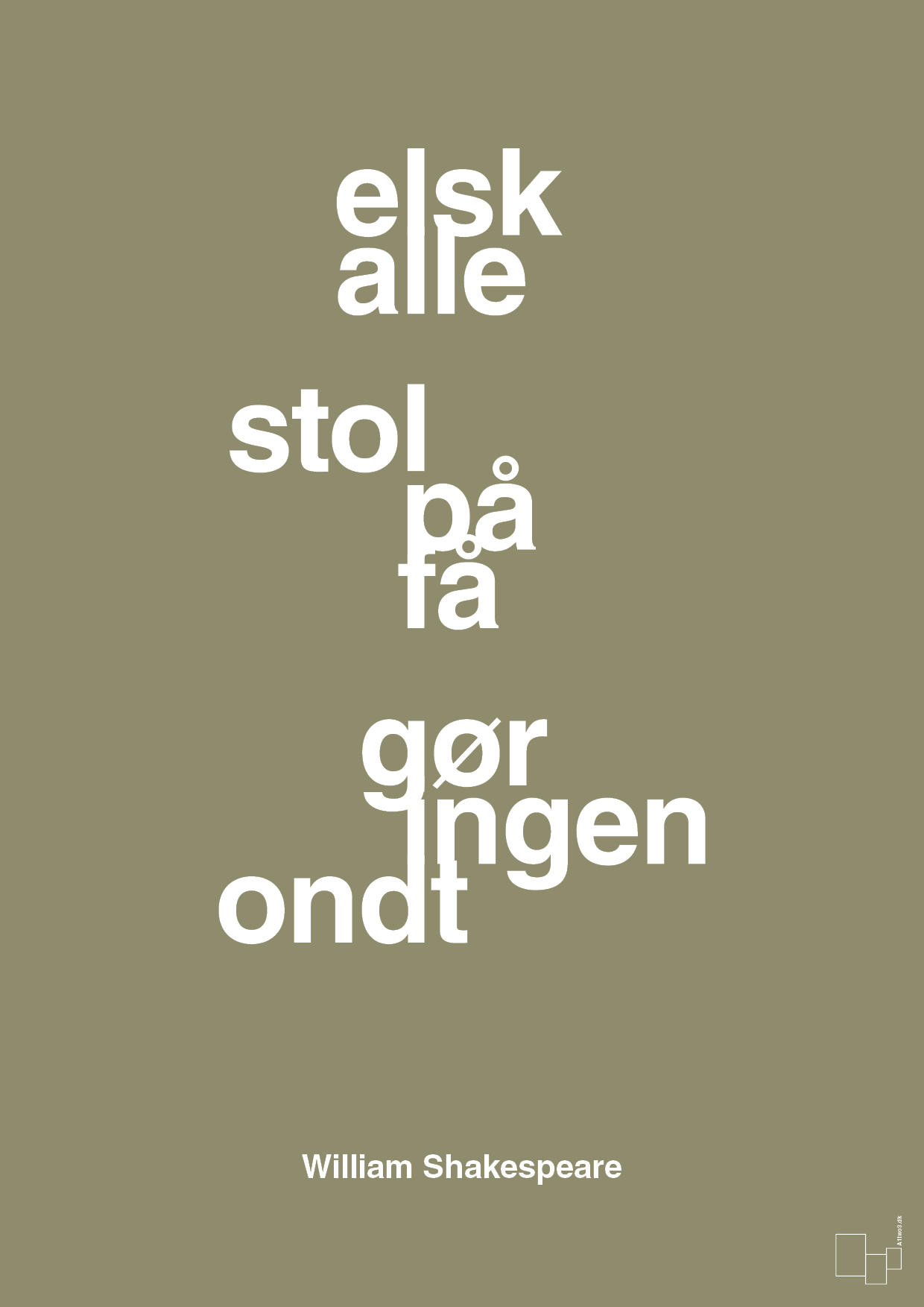plakat: elsk alle stol på få gør ingen ondt - misty forrest-Forfatter-A1two3