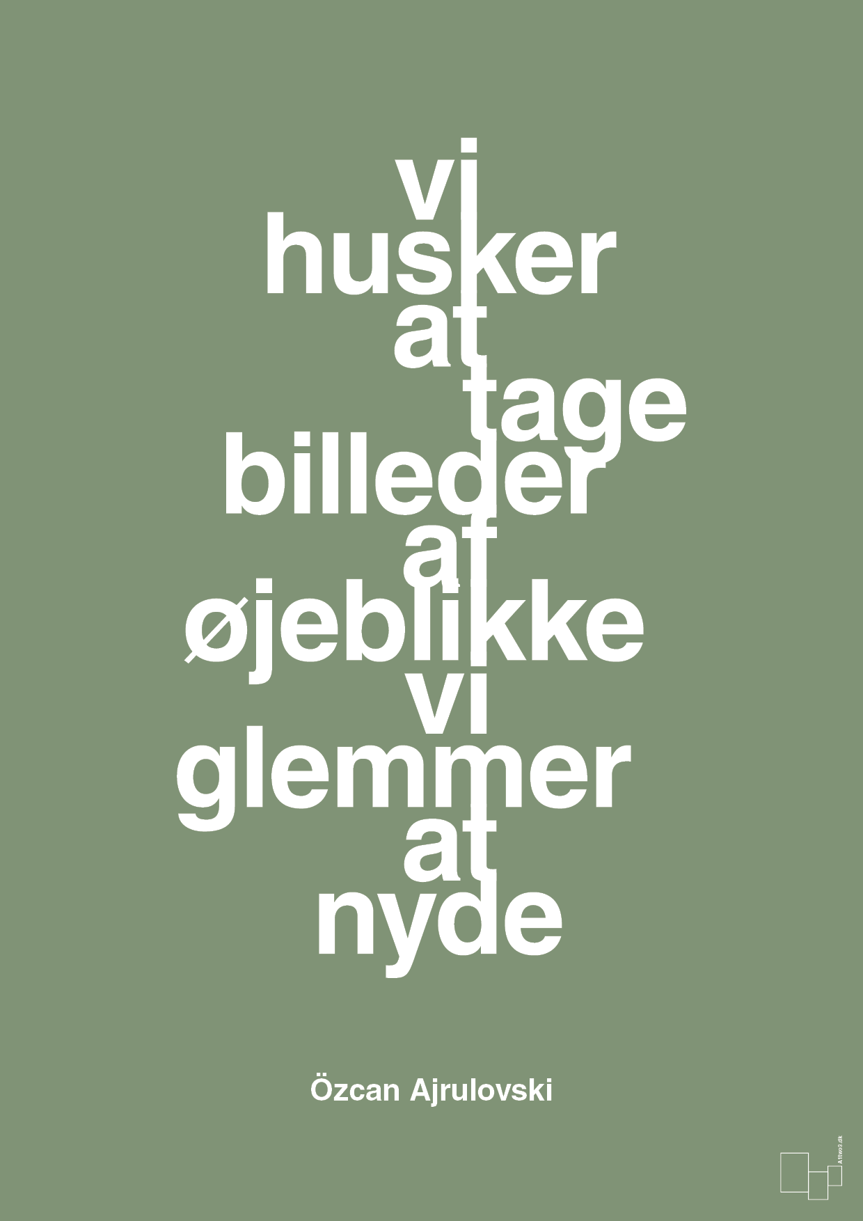 plakat: vi husker at tage billeder af øjeblikke vi glemmer at nyde - jade-Forfatter-A1two3