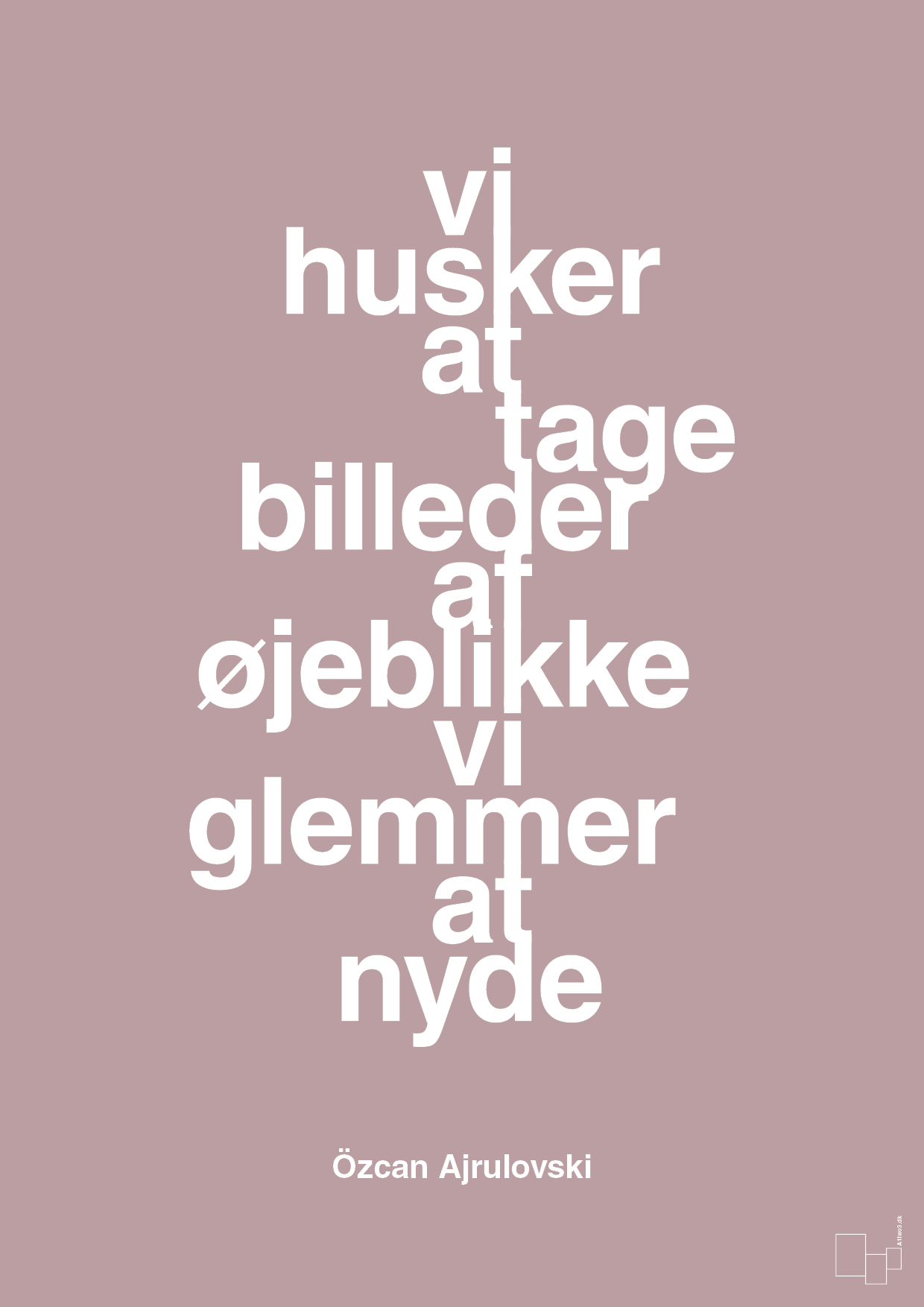 plakat: vi husker at tage billeder af øjeblikke vi glemmer at nyde - light rose-Forfatter-A1two3