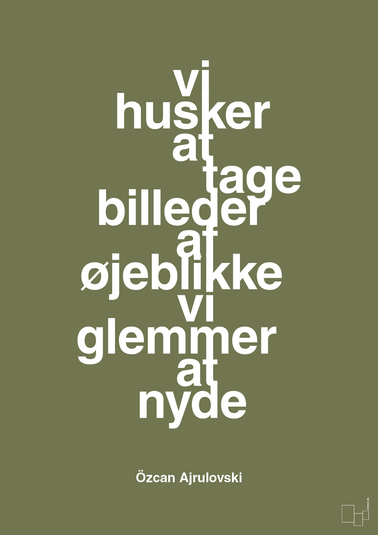 plakat: vi husker at tage billeder af øjeblikke vi glemmer at nyde - secret meadow-Forfatter-A1two3