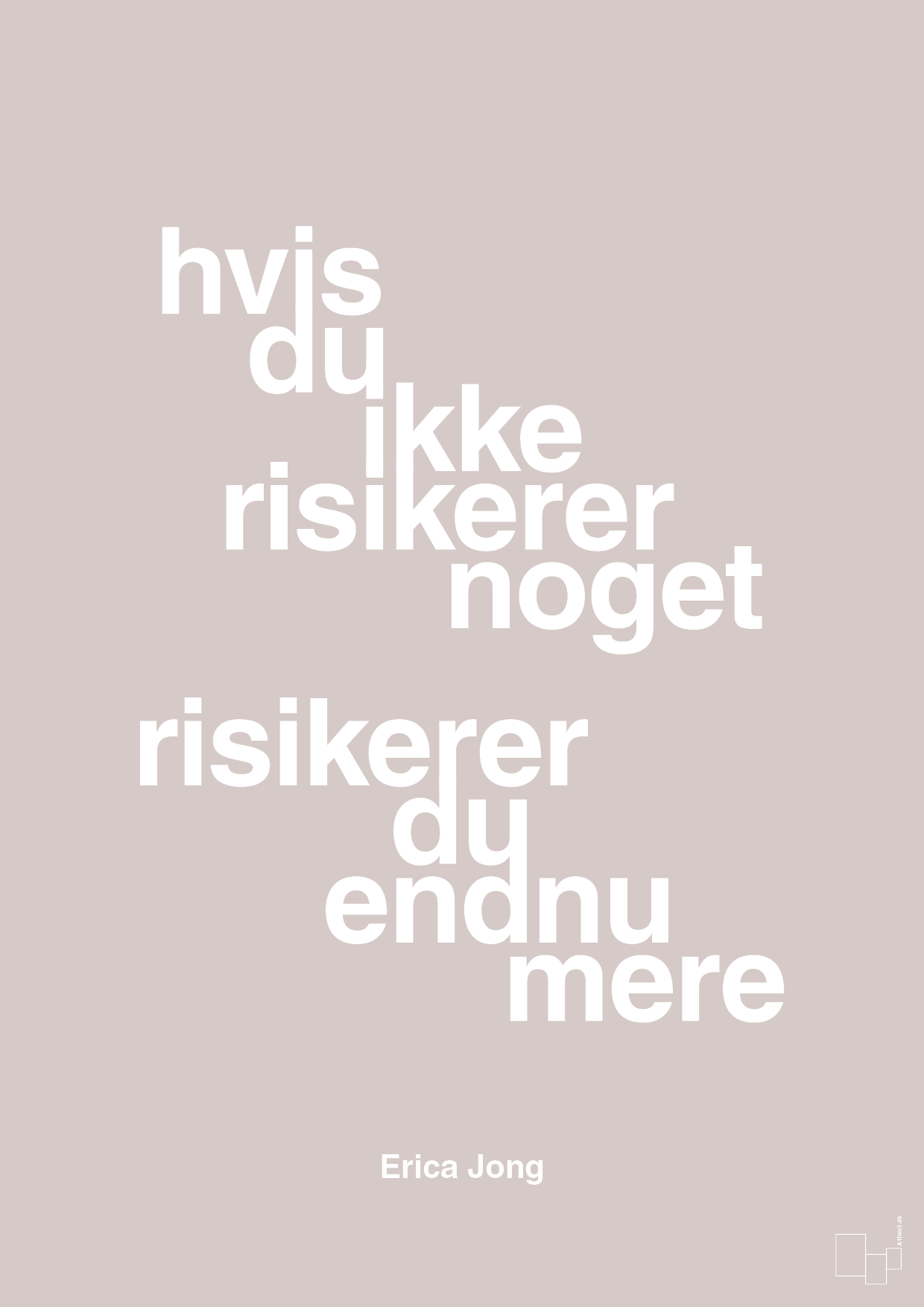plakat: hvis du ikke risikerer noget risikerer du endnu mere - broken beige-Forfatter-A1two3