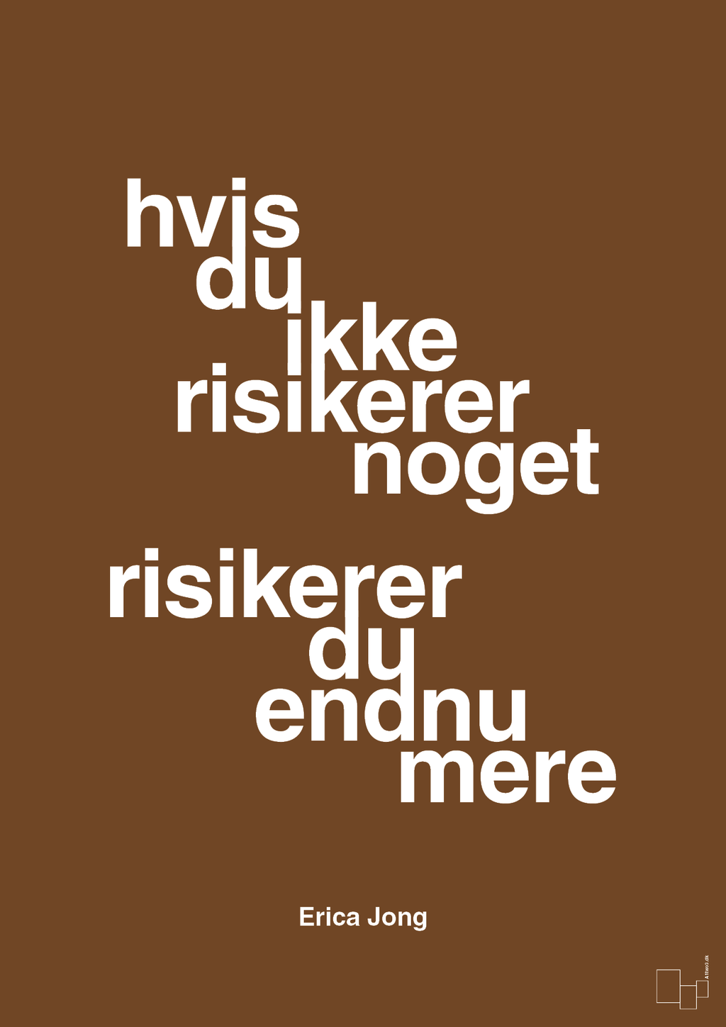 plakat: hvis du ikke risikerer noget risikerer du endnu mere - dark brown-Forfatter-A1two3