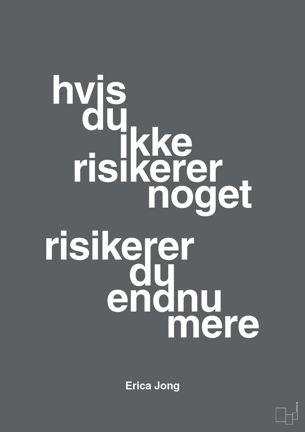 plakat: hvis du ikke risikerer noget risikerer du endnu mere - graphic charcoal-Forfatter-A1two3
