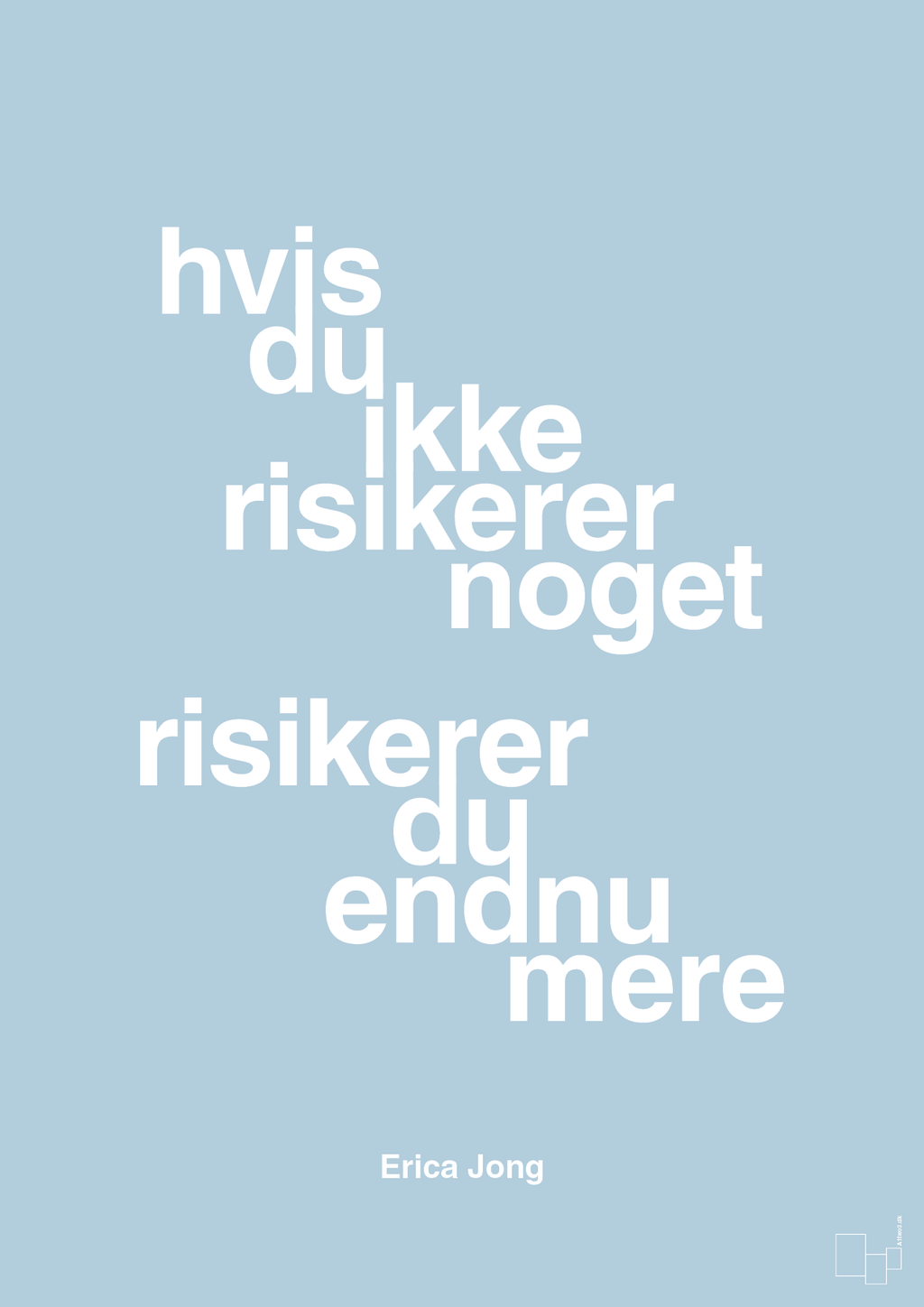 plakat: hvis du ikke risikerer noget risikerer du endnu mere - heavenly blue-Forfatter-A1two3