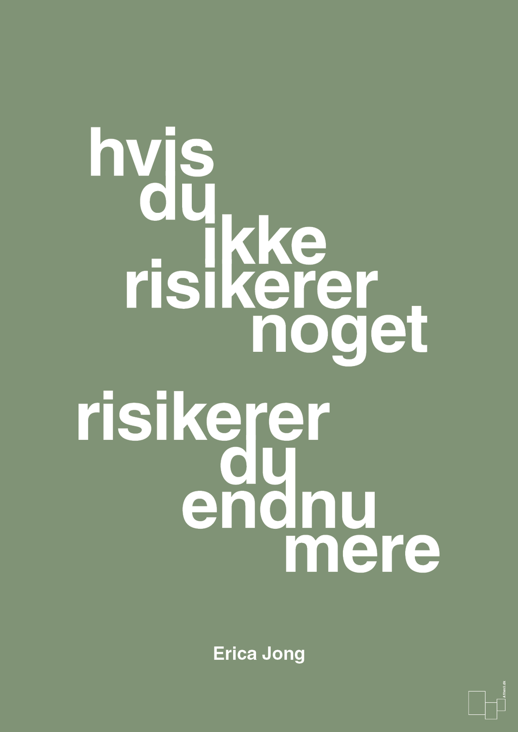 plakat: hvis du ikke risikerer noget risikerer du endnu mere - jade-Forfatter-A1two3