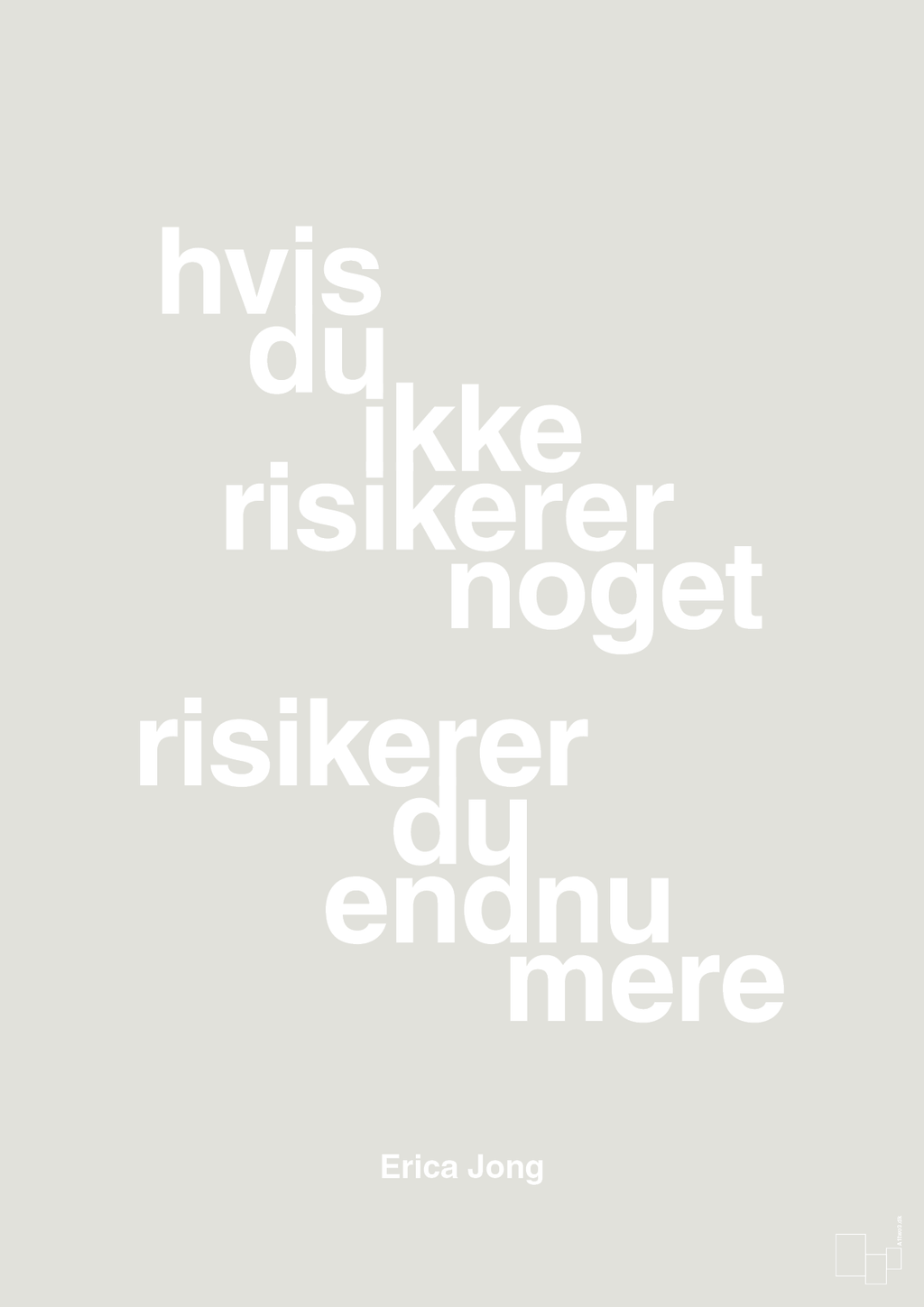 plakat: hvis du ikke risikerer noget risikerer du endnu mere - painters white-Forfatter-A1two3