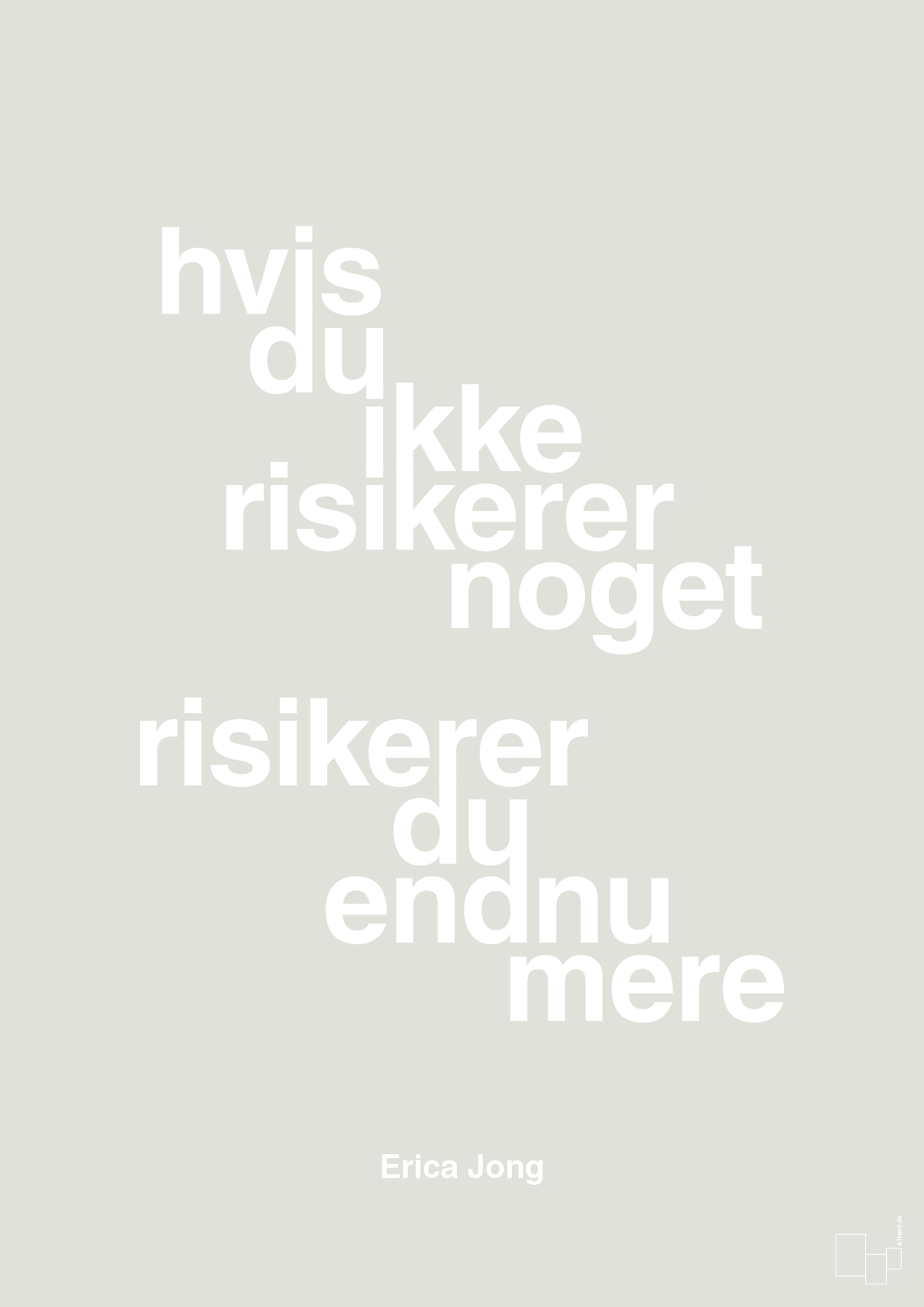 plakat: hvis du ikke risikerer noget risikerer du endnu mere - painters white-Forfatter-A1two3