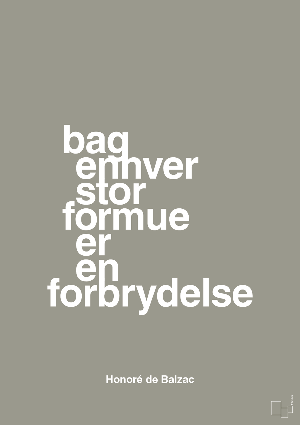 plakat: bag enhver stor formue er en forbrydelse - battleship gray-Forfatter-A1two3