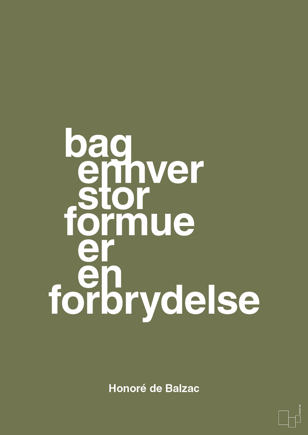 plakat: bag enhver stor formue er en forbrydelse - secret meadow-Forfatter-A1two3