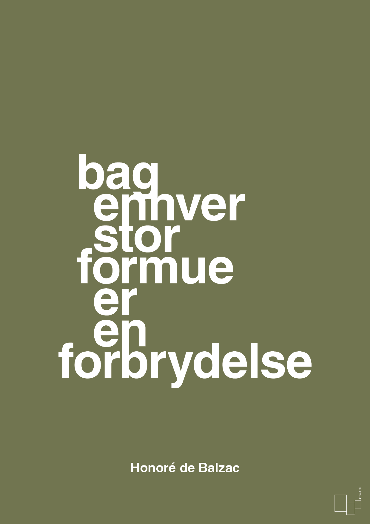 plakat: bag enhver stor formue er en forbrydelse - secret meadow-Forfatter-A1two3