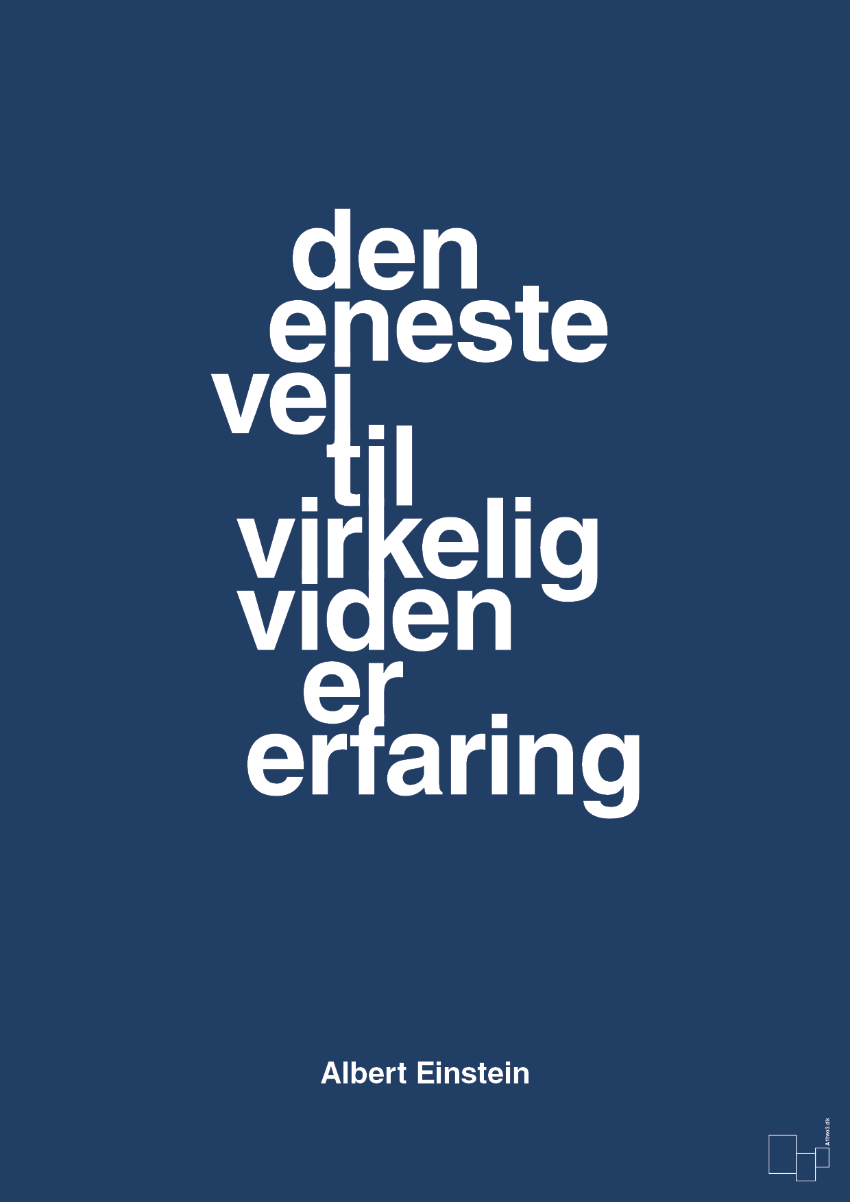 plakat: den eneste vej til virkelig viden er erfaring - lapis blue-Fysiker-A1two3