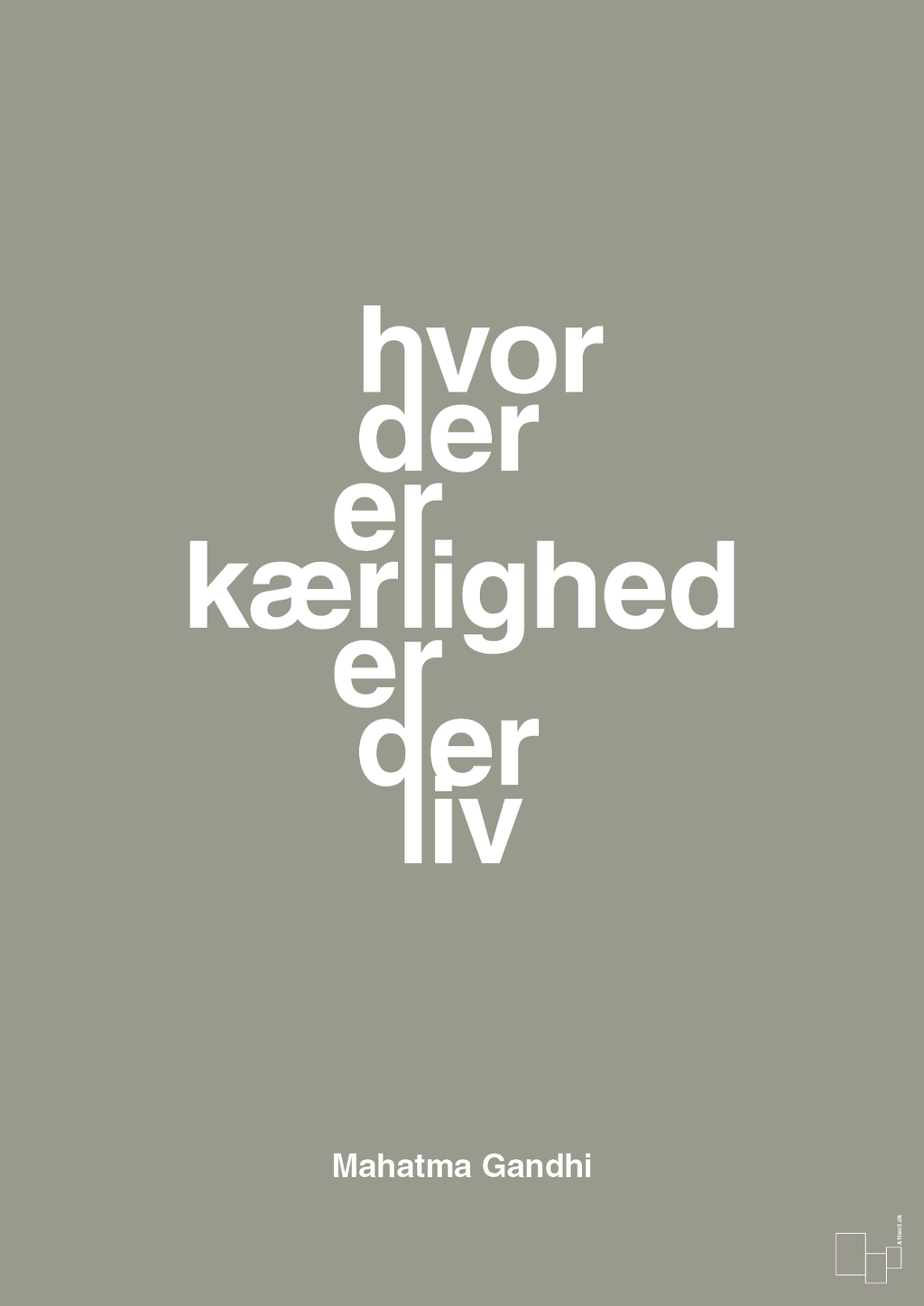 plakat: hvor der er kærlighed er der liv - battleship gray-Politikker-A1two3