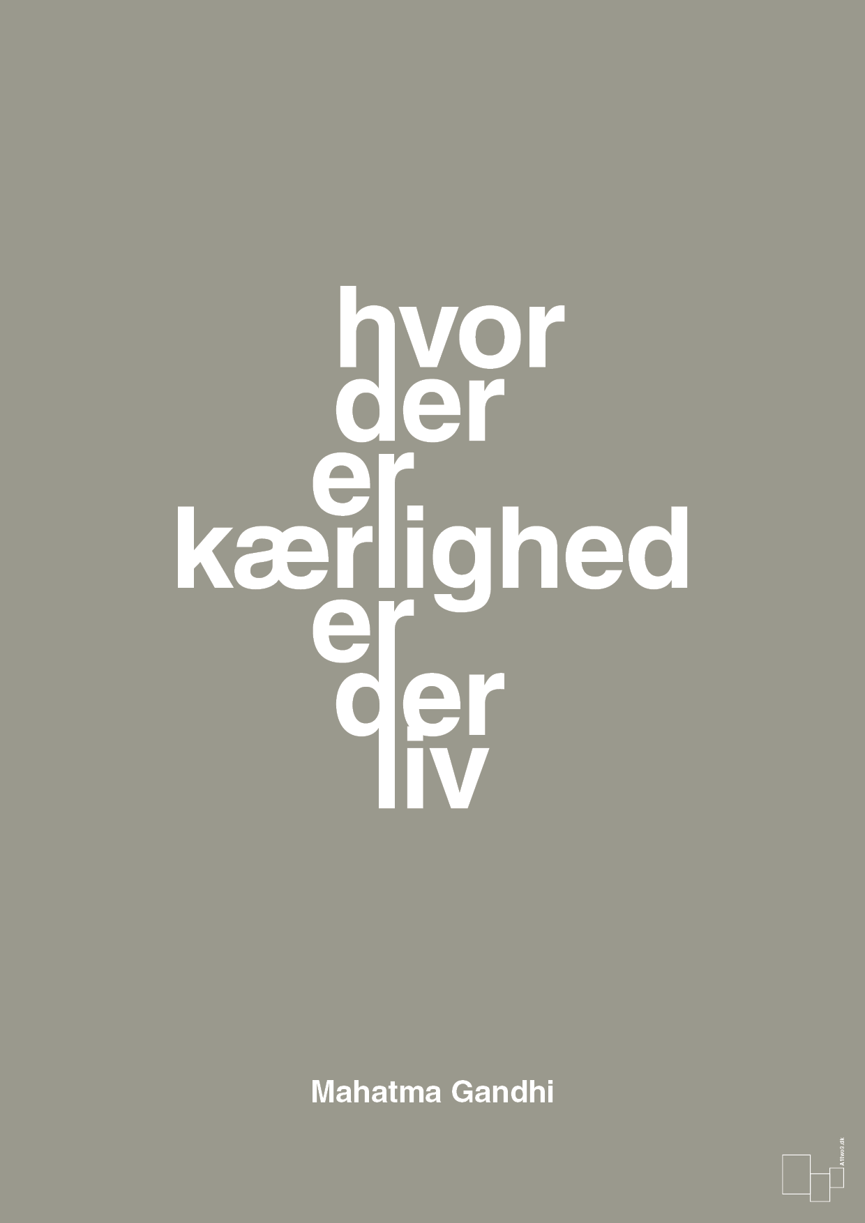 plakat: hvor der er kærlighed er der liv - battleship gray-Politikker-A1two3