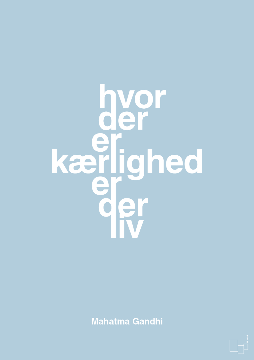 plakat: hvor der er kærlighed er der liv - heavenly blue-Politikker-A1two3