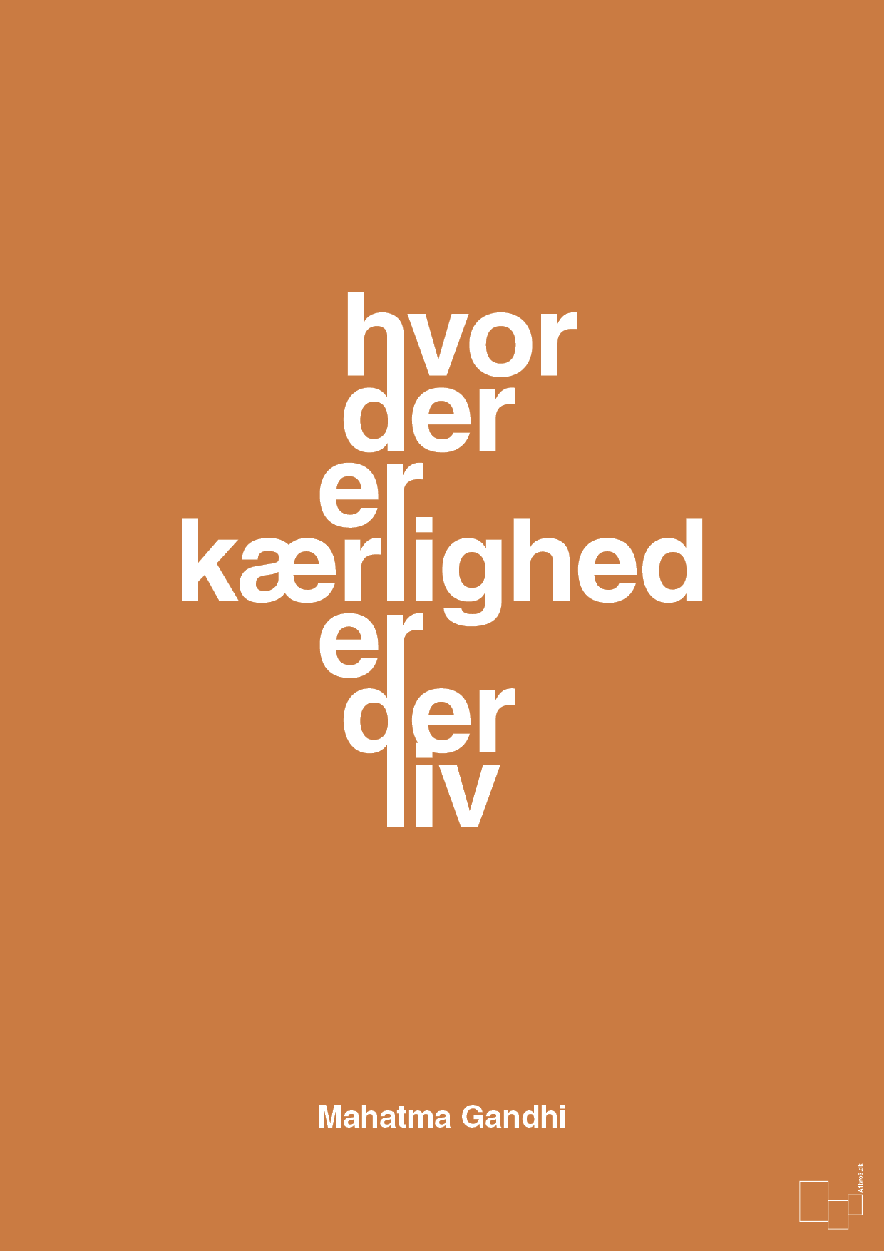 plakat: hvor der er kærlighed er der liv - rumba orange-Politikker-A1two3