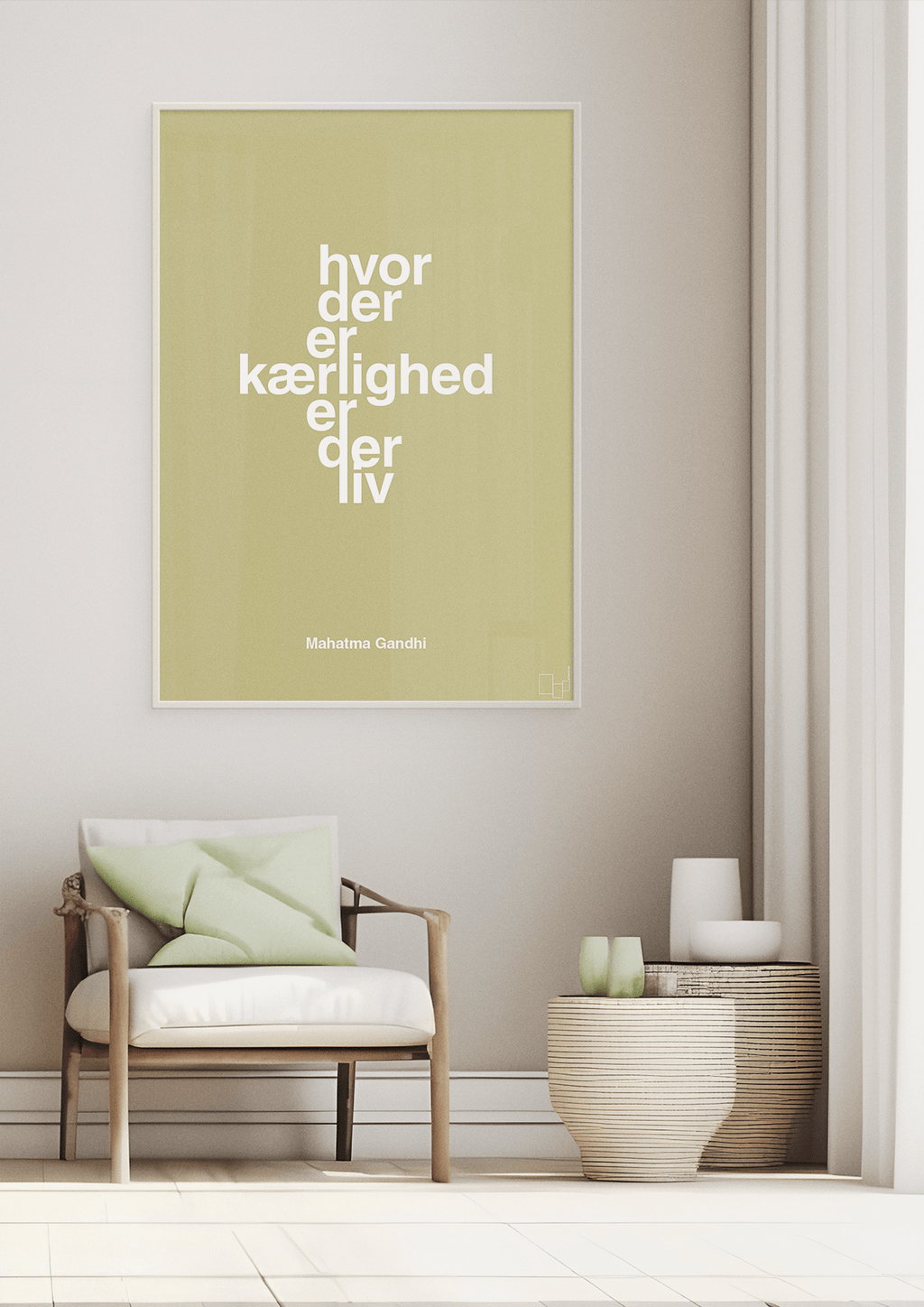 plakat: hvor der er kærlighed er der liv - creamy mushroom-Politikker-A1two3