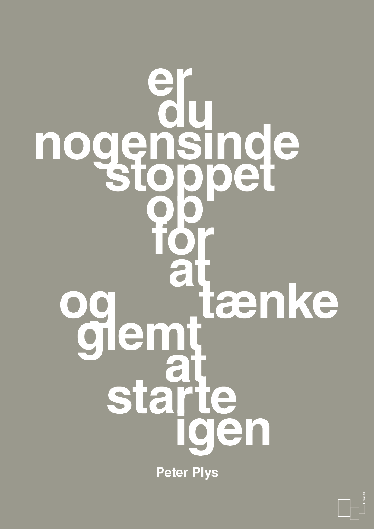 plakat: er du nogensinde stoppet op for at tænke og glemt at starte igen - battleship gray-Børnebogsfigur-A1two3