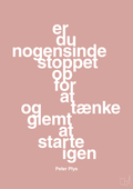 plakat: er du nogensinde stoppet op for at tænke og glemt at starte igen - bubble shell-Børnebogsfigur-A1two3