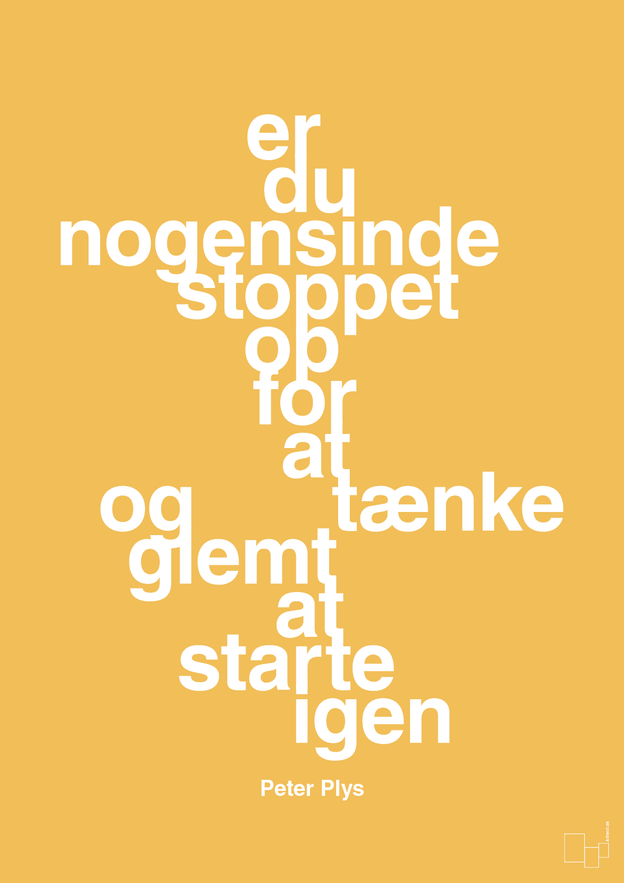 plakat: er du nogensinde stoppet op for at tænke og glemt at starte igen - honeycomb-Børnebogsfigur-A1two3