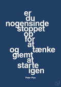 plakat: er du nogensinde stoppet op for at tænke og glemt at starte igen - lapis blue-Børnebogsfigur-A1two3