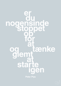 plakat: er du nogensinde stoppet op for at tænke og glemt at starte igen - light drizzle-Børnebogsfigur-A1two3