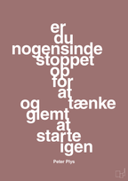 plakat: er du nogensinde stoppet op for at tænke og glemt at starte igen - plum-Børnebogsfigur-A1two3