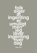 plakat: folk siger at ingenting er umuligt men jeg laver ingenting hver dag - battleship gray-Børnebogsfigur-A1two3