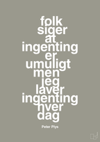 plakat: folk siger at ingenting er umuligt men jeg laver ingenting hver dag - battleship gray-Børnebogsfigur-A1two3