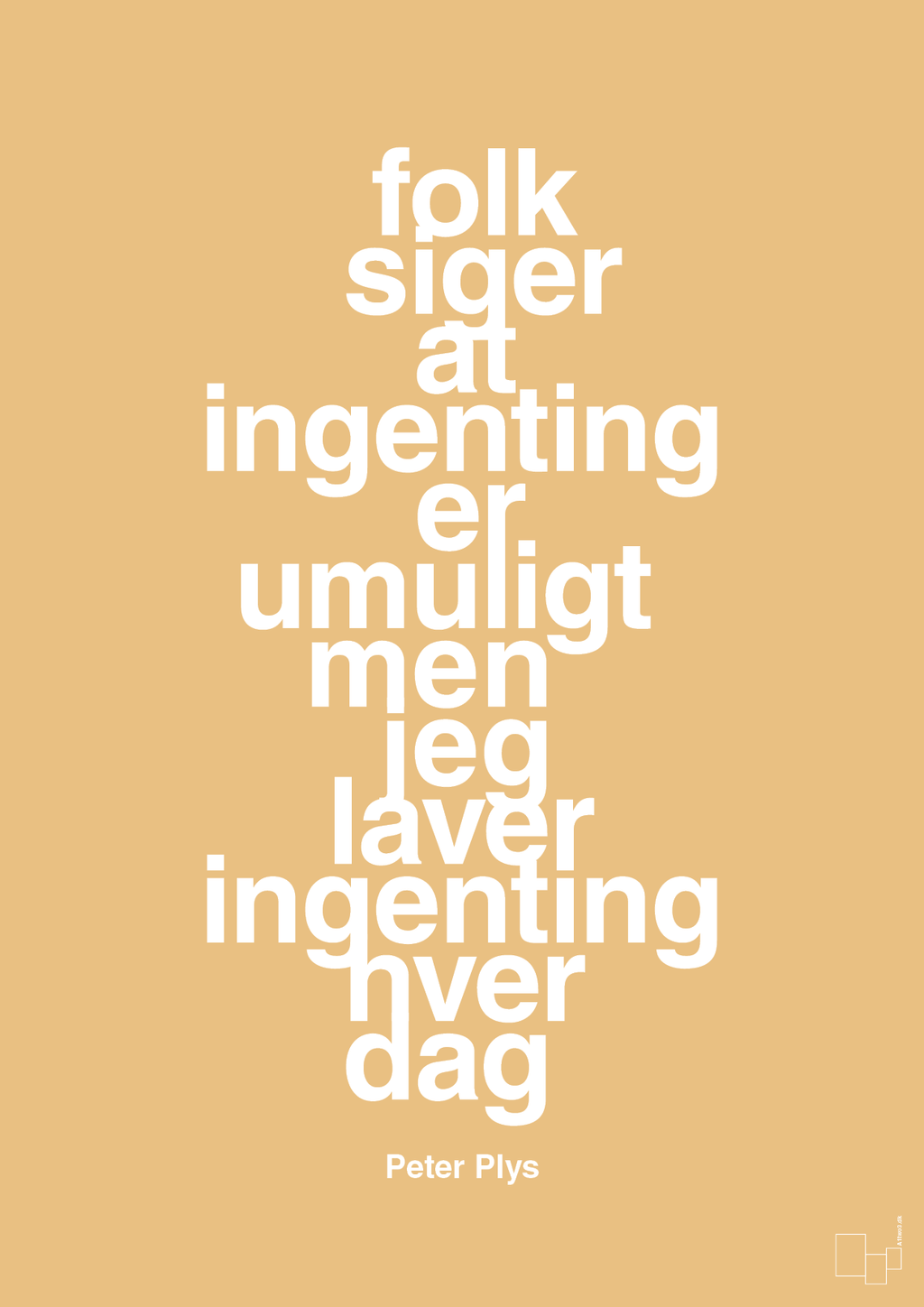plakat: folk siger at ingenting er umuligt men jeg laver ingenting hver dag - charismatic-Børnebogsfigur-A1two3