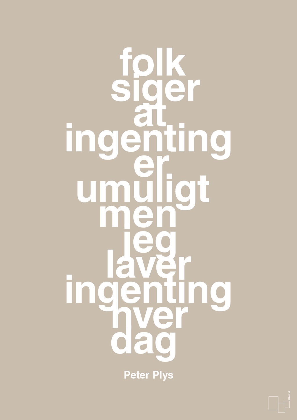 plakat: folk siger at ingenting er umuligt men jeg laver ingenting hver dag - creamy mushroom-Børnebogsfigur-A1two3
