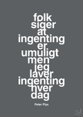 plakat: folk siger at ingenting er umuligt men jeg laver ingenting hver dag - graphic charcoal-Børnebogsfigur-A1two3