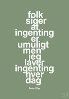 plakat: folk siger at ingenting er umuligt men jeg laver ingenting hver dag - jade-Børnebogsfigur-A1two3