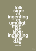 plakat: folk siger at ingenting er umuligt men jeg laver ingenting hver dag - misty forrest-Børnebogsfigur-A1two3